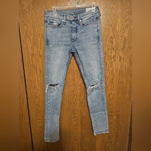 Rag & Bone Distressed Blue Jeans Fit 1 Extra Slim